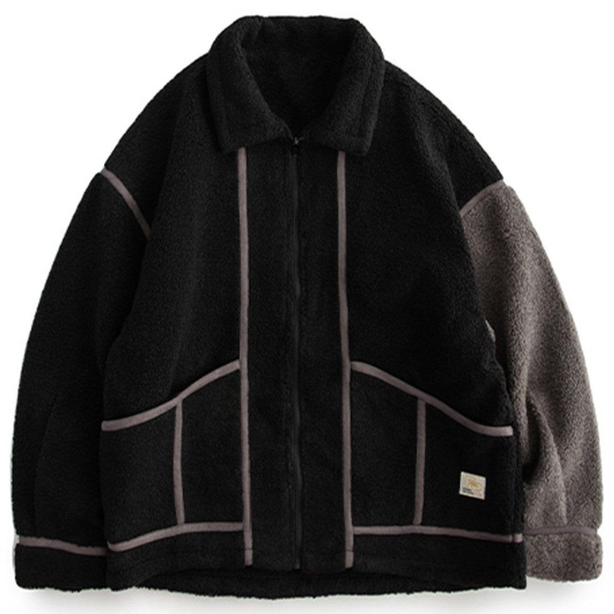 Eprezzy® - Stitching Stripes Sherpa Winter Coat Streetwear Fashion - eprezzy.com