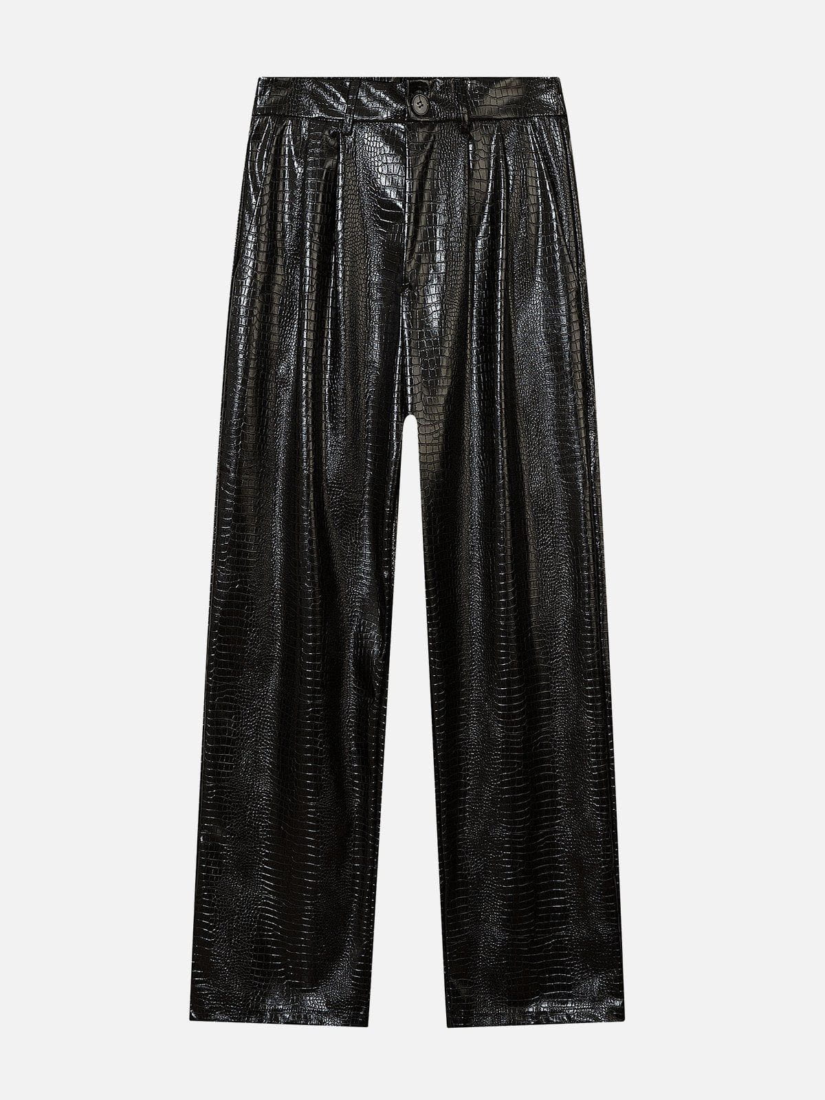 Eprezzy® - Straight Leather Pants Streetwear Fashion - eprezzy.com