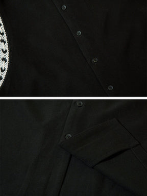 Eprezzy® - Strap Patchwork Long-Sleeved Shirt Streetwear Fashion - eprezzy.com