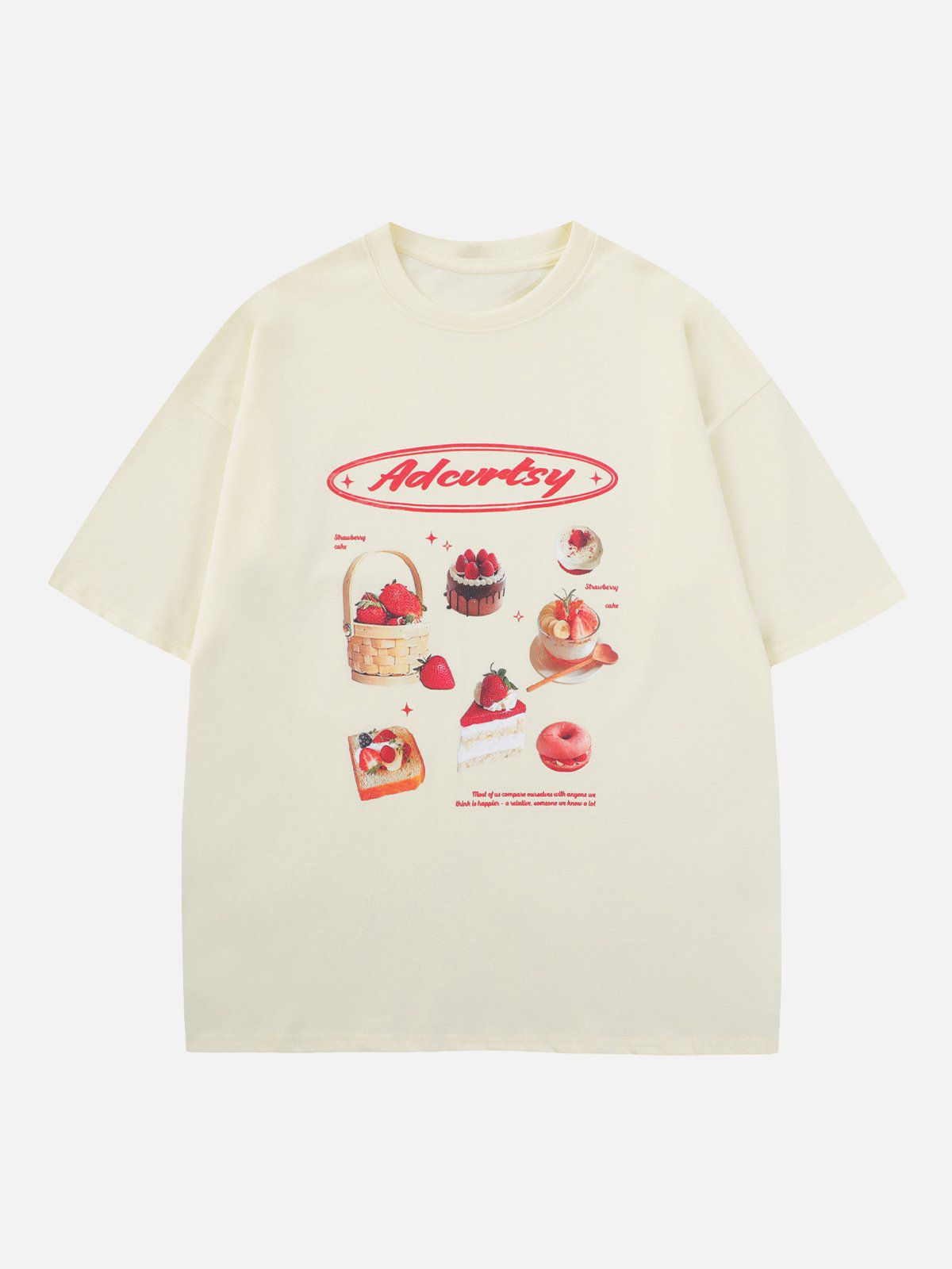 Eprezzy® - Strawberry Cake Print Tee Streetwear Fashion - eprezzy.com