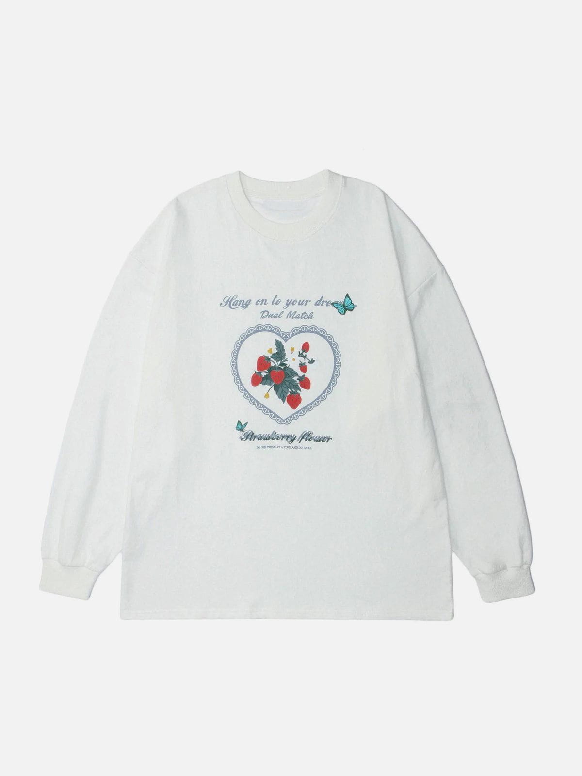 Eprezzy® - Strawberry Heart Graphic Sweatshirt Streetwear Fashion - eprezzy.com