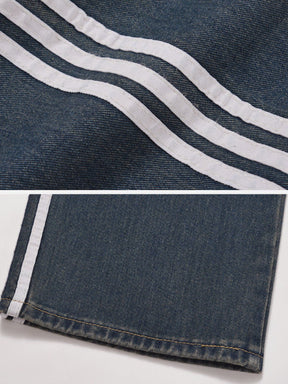 Eprezzy® - Stripe Washed Jeans Streetwear Fashion - eprezzy.com