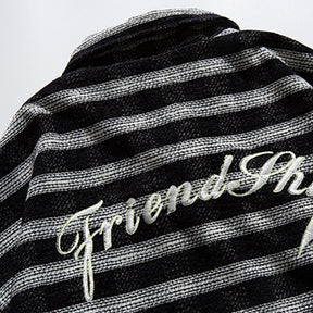 Eprezzy® - Striped Bear Decoration Jacket Streetwear Fashion - eprezzy.com