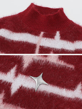 Eprezzy® - Striped Metal Trim Sweater Streetwear Fashion - eprezzy.com