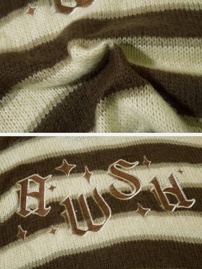 Eprezzy® - Striped Stars Graphic Sweater Streetwear Fashion - eprezzy.com