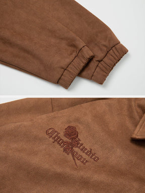 Eprezzy® - Suede Embroidered Jacket Streetwear Fashion - eprezzy.com