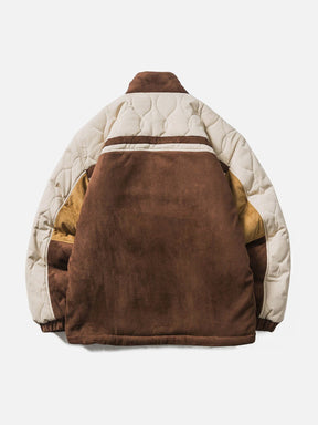 Eprezzy® - Suede Patchwork Winter Coat Streetwear Fashion - eprezzy.com