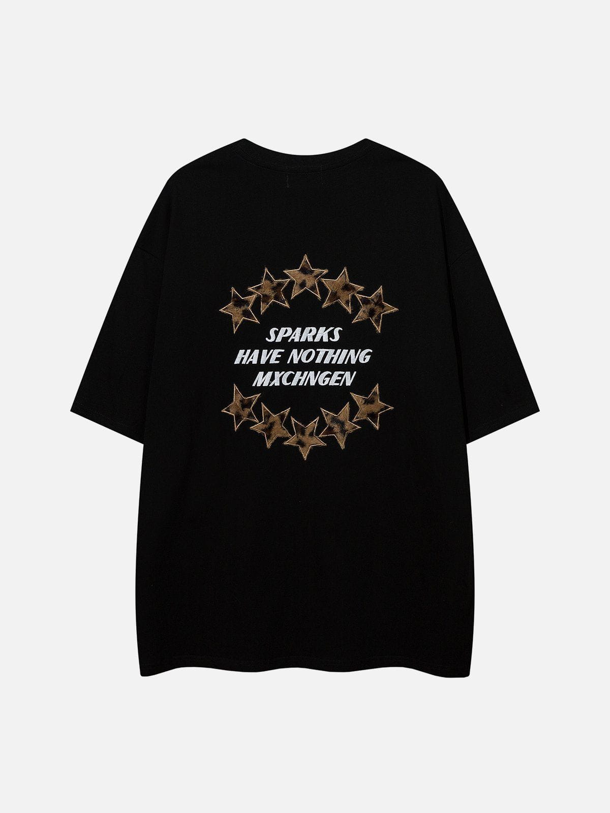 Eprezzy® - Three-dimensional Embroidery Star Print Tee Streetwear Fashion - eprezzy.com