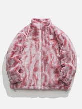 Eprezzy® - Tie Dye Gradient Embroidered Plush Stand Collar Winter Coat Streetwear Fashion - eprezzy.com