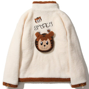 Eprezzy® - Tiger Backpack Decoration Sherpa Winter Coat Streetwear Fashion - eprezzy.com