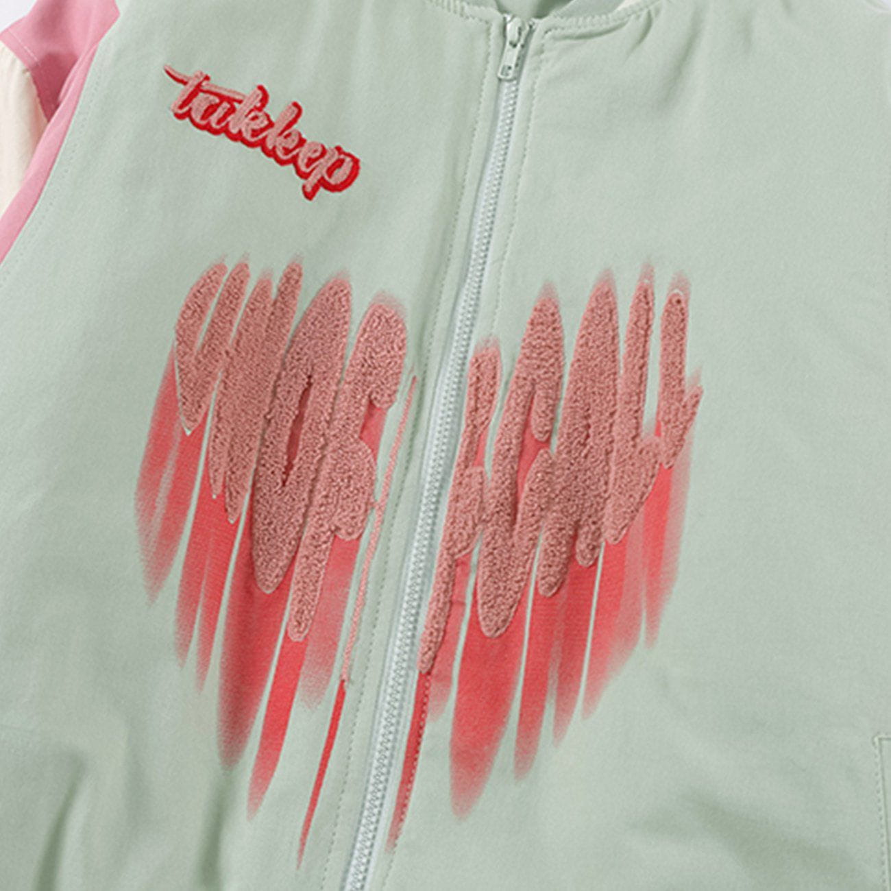 Eprezzy® - Towel Embroidered Heart-shaped Letters Winter Coat Streetwear Fashion - eprezzy.com