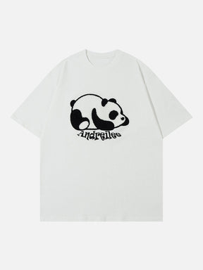 Eprezzy® - Towel Embroidery Panda Print Tee Streetwear Fashion - eprezzy.com