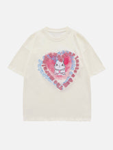 Eprezzy® - Towel Embroidery Rabbit Heart Element Tee Streetwear Fashion - eprezzy.com