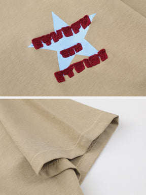 Eprezzy® - Towel Embroidery Star Tassel Tee Streetwear Fashion - eprezzy.com