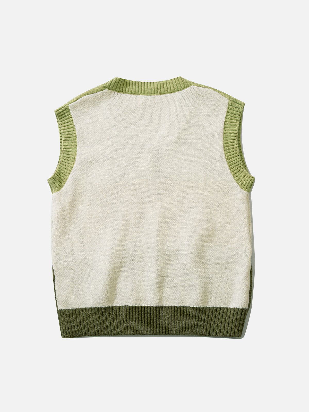 Eprezzy® - Tricolor Stitching Stripes Sweater Vest Streetwear Fashion - eprezzy.com