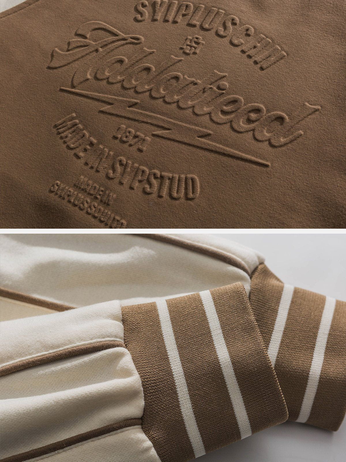 Eprezzy® - Vintage 3D Letter Print Varsity Jacket Streetwear Fashion - eprezzy.com