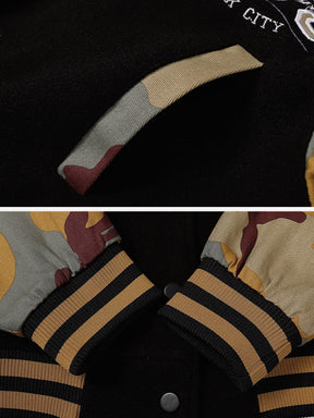 Eprezzy® - Vintage Camouflage Splicing Cropped Jacket Streetwear Fashion - eprezzy.com