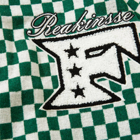 Eprezzy® - Vintage Checkerboard Embroidery Patchwork PU Jacket Streetwear Fashion - eprezzy.com