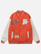 Eprezzy® - Vintage Colorblock Flocked Letter Jacket Streetwear Fashion - eprezzy.com