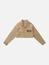 Eprezzy® - Vintage Cutout Cropped Jacket Streetwear Fashion - eprezzy.com