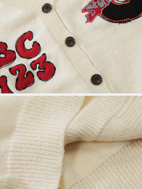 Eprezzy® - Vintage Embroidered Letters Cardigan Streetwear Fashion - eprezzy.com