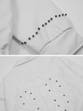 Eprezzy® - Vintage Embroidered Studded PU Jacket Streetwear Fashion - eprezzy.com