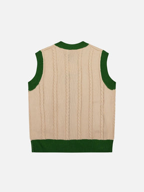 Eprezzy® - Vintage Embroidery Sweater Vest Streetwear Fashion - eprezzy.com