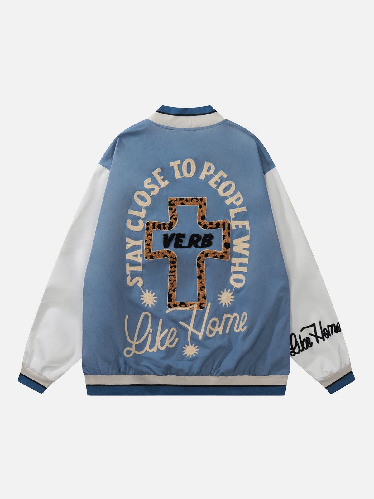 Eprezzy® - Vintage Leopard Letters Varsity Jacket Streetwear Fashion - eprezzy.com