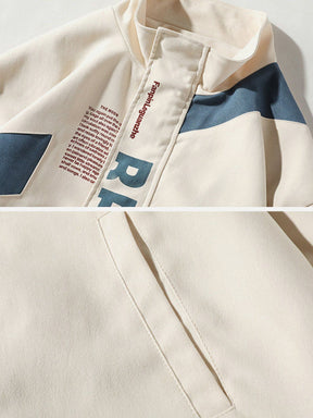 Eprezzy® - Vintage Letter Print Patchwork Jacket Streetwear Fashion - eprezzy.com