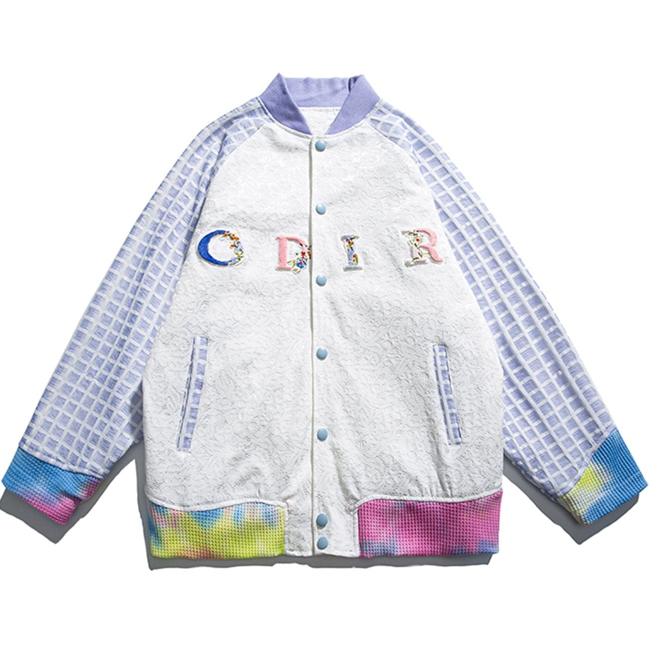 Eprezzy® - Vintage Letters Embroidered Color Block Jacket Streetwear Fashion - eprezzy.com