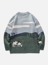 Eprezzy® - Vintage Prairie Cow Pattern Streetwear Sweater Streetwear Fashion - eprezzy.com