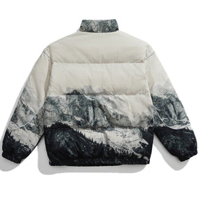 Eprezzy® - Snow Mountain Print Winter Coat streetwear fashion outfit ideas